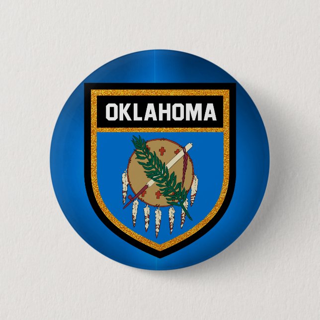 Oklahoma Flagga Knapp (Framsida)