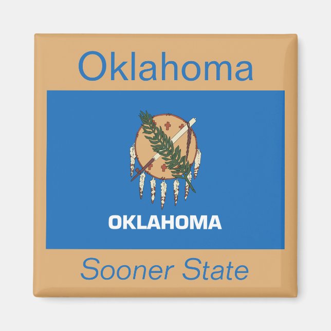Oklahoma Flagga Magnet (Framsidan)