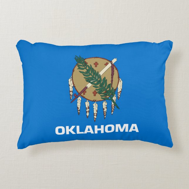 Oklahoma Flagga Prydnadskudde (Framsidan)