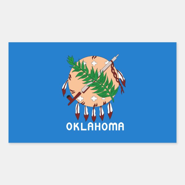 Oklahoma Flagga Rektangulärt Klistermärke (Framsida)