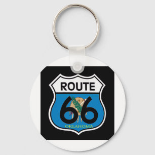 Oklahoma flagga Route 66 Shield Nyckelring