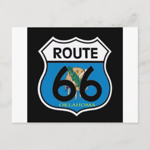 Oklahoma flagga Route 66 Shield Vykort
