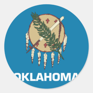 Oklahoma Flagga Runt Klistermärke