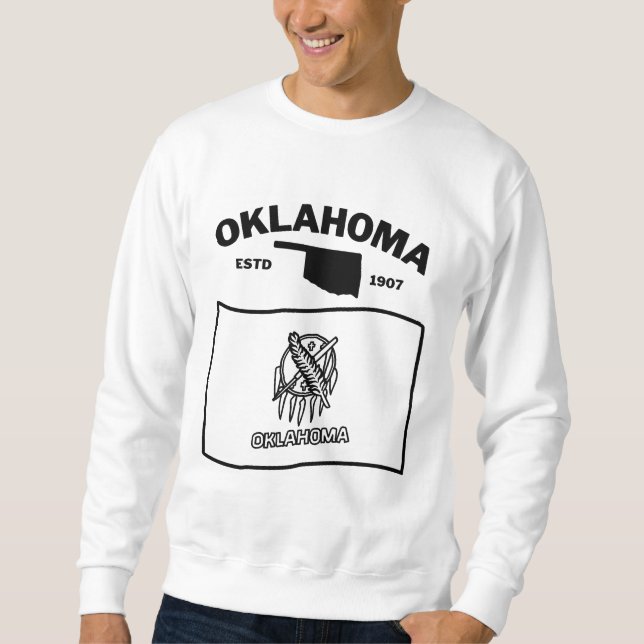 Oklahoma flagga USA Lång Ärmad Tröja (Framsida)