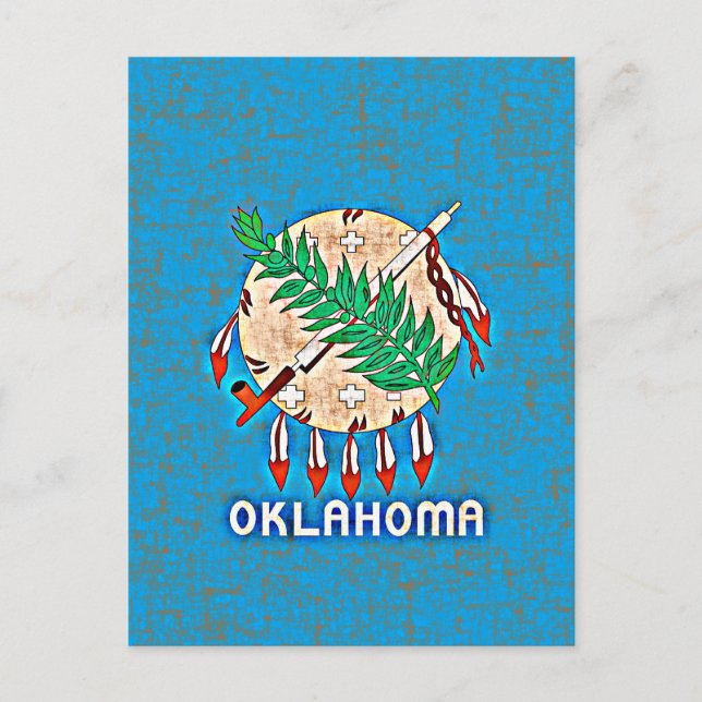 OKLAHOMA FLAGGA VYKORT (Framsida)