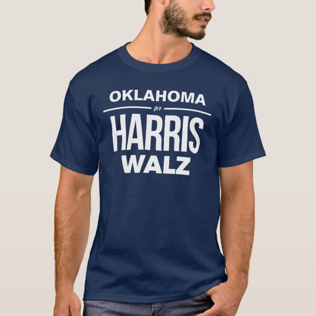 Oklahoma for Harris Walz T Shirt (Framsida)