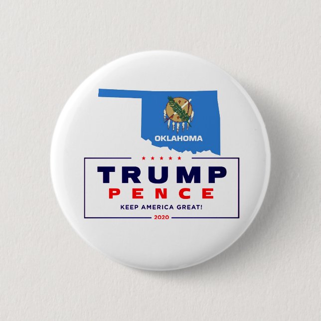 Oklahoma for Trump Pence 2020 Knapp (Framsida)