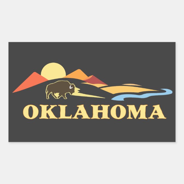 Oklahoma Förenta staterna Rektangulärt Klistermärke (Framsida)