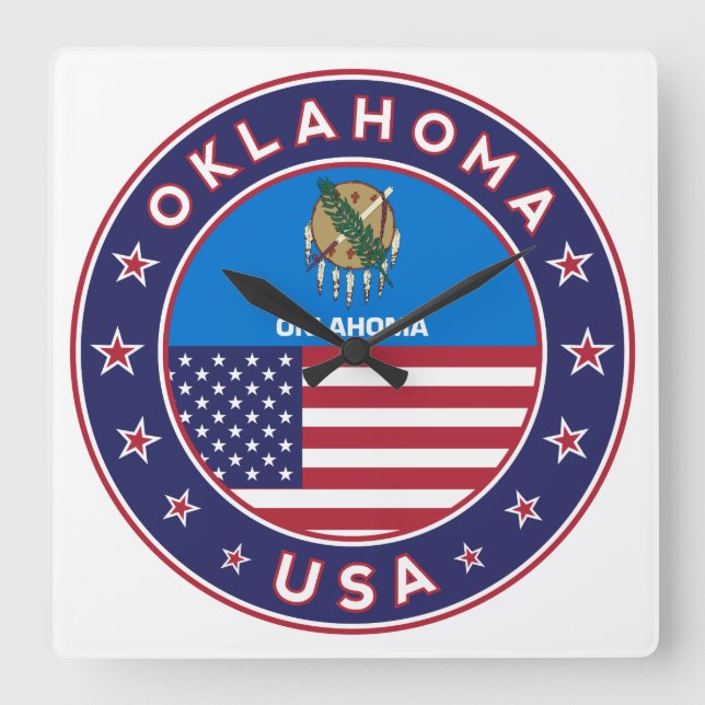 Oklahoma Fyrkantig Klocka (Framsida)