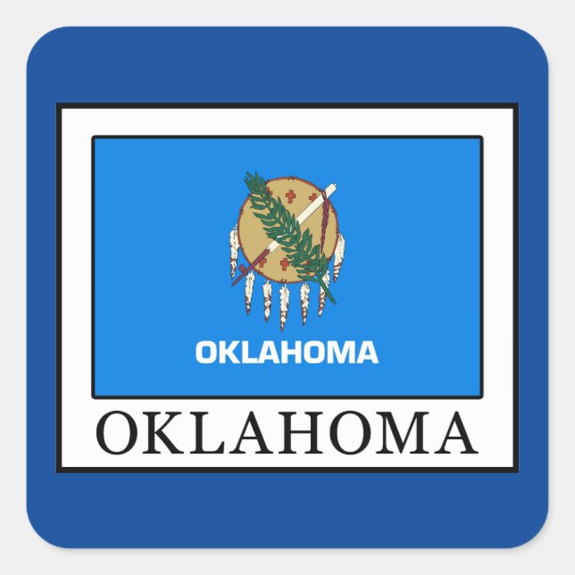 Oklahoma Fyrkantigt Klistermärke (Framsida)