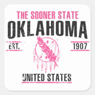 Oklahoma Fyrkantigt Klistermärke