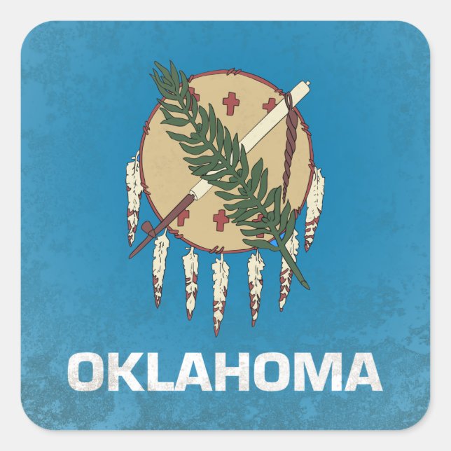 Oklahoma Fyrkantigt Klistermärke (Framsida)