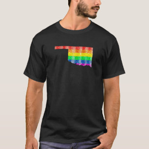 Oklahoma Gay State Pride Rainbow Flagga Karta Gay T Shirt