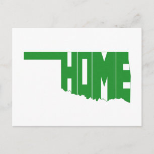 Oklahoma Grönt Hemstaten Karta Shaped Ord Art Vykort