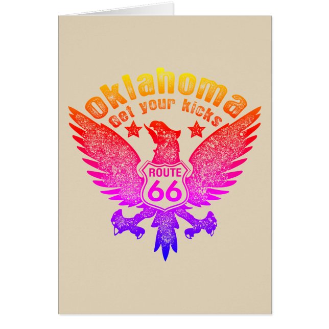 Oklahoma Hämta din Kicks Route 66 med Ipanema filt Hälsningskort (Framsidan)