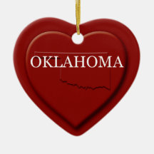 Oklahoma Heart Karta jul Ornamet