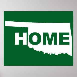 Oklahoma Hemmet Bort från Stat Poster Skylt