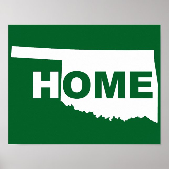 Oklahoma Hemmet Bort från Stat Poster Skylt (Framsidan)