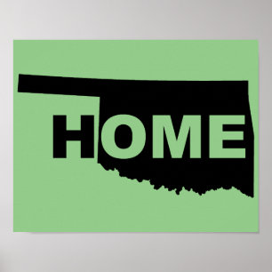 Oklahoma Hemmet Borta Från Stat Poster Skylt