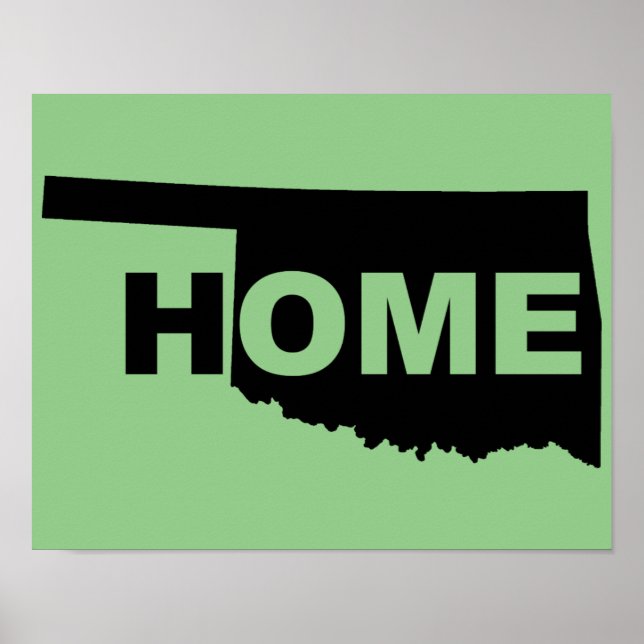 Oklahoma Hemmet Borta Från Stat Poster Skylt (Framsidan)