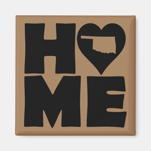 Oklahoma Home Heart State Fridge Magnet (Framsidan)