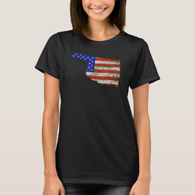 Oklahoma Home USA flagga T Shirt (Framsida)