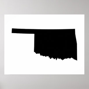 Oklahoma i svart och vitt poster