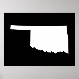 Oklahoma i vitt och svart poster