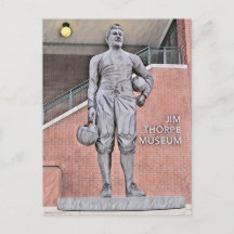 Oklahoma Jim Thorpe Museum Statue Watercolor