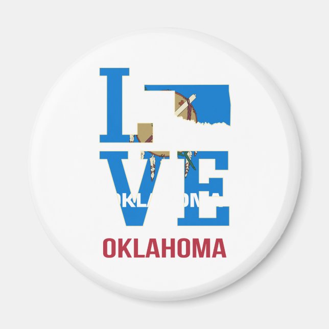 Oklahoma Kärlek USA Magnet (Framsidan)