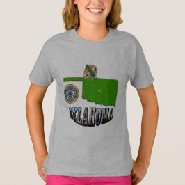 Oklahoma Karta kontur, försegling och Bild Tee