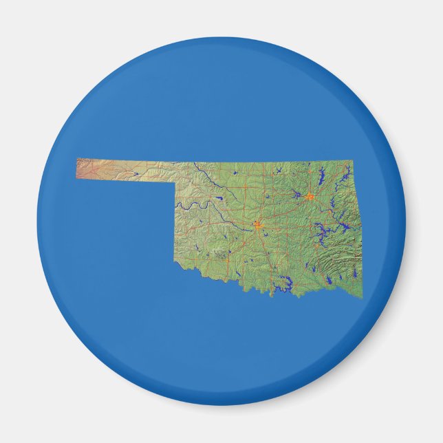 Oklahoma Karta Magnet (Framsidan)