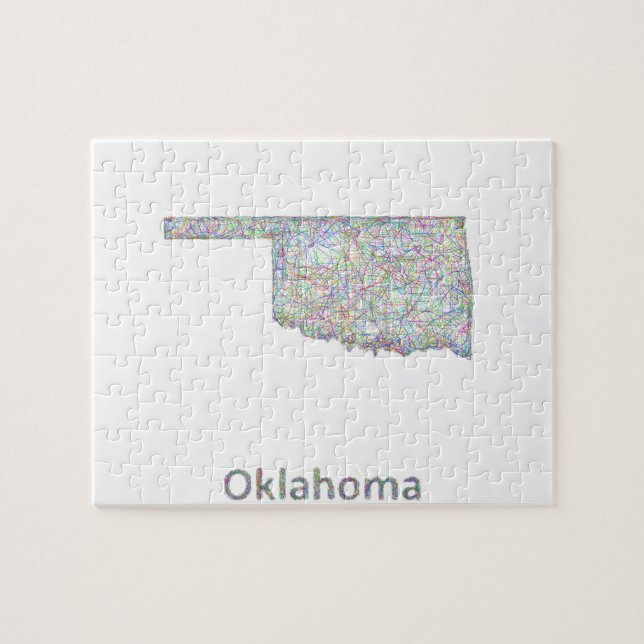 Oklahoma karta pussel (Horisontell)