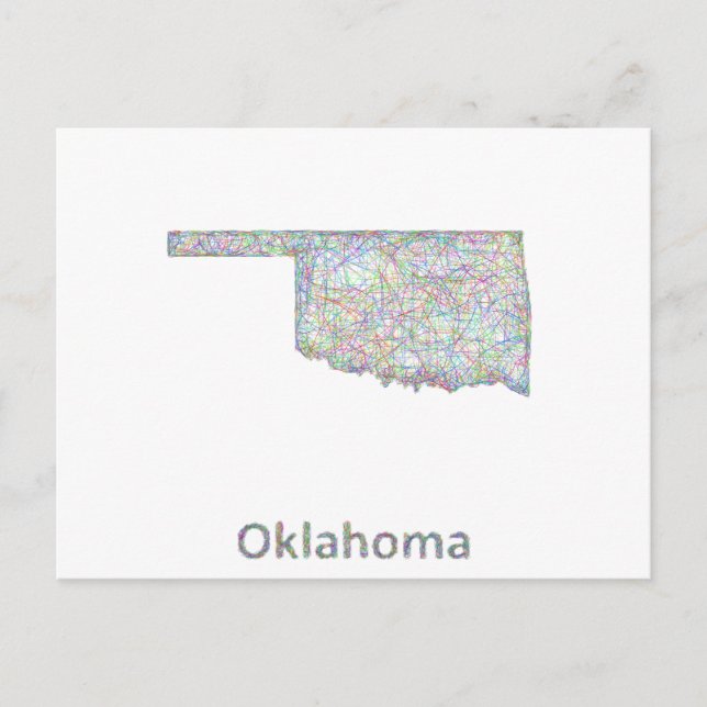 Oklahoma karta vykort (Framsida)