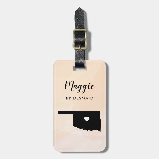 Oklahoma Kartong Väska Märke, Bröllopsfest välkomm Bagagebricka (Vertikal Framsida)