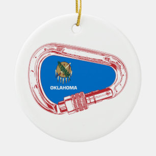 Oklahoma klätting Carabiner Julgransprydnad Keramik