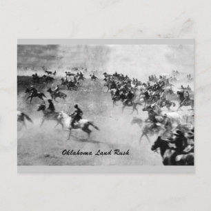 Oklahoma Land Rush Postcard Vykort