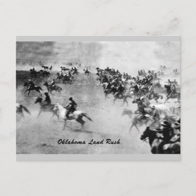 Oklahoma Land Rush Postcard Vykort (Framsida)