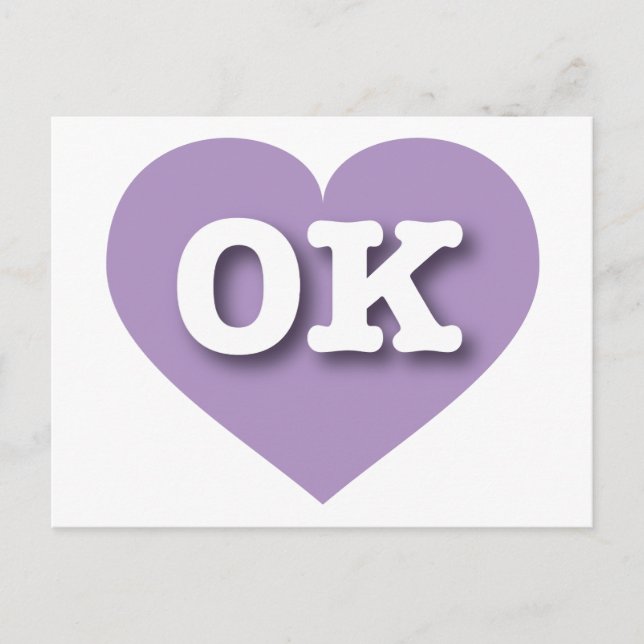 Oklahoma Lavender Heart - I kärlek OK Vykort (Framsida)