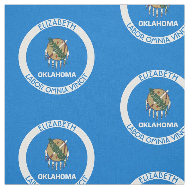 Oklahoma mer snart statlig personligflagga tyg (Provkarta)