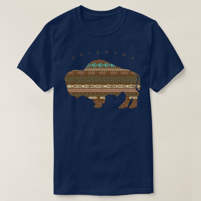 Oklahoma Native American Buffalo  T Shirt (Design framsida)