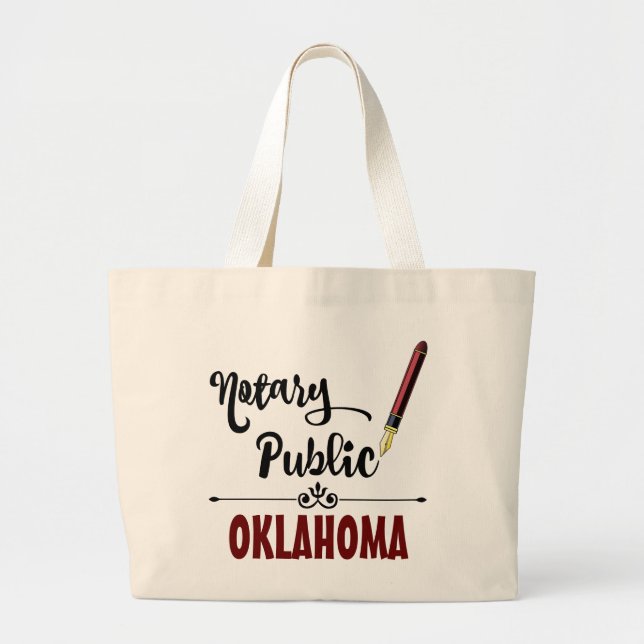 Oklahoma Notary Public Bläck Pen Jumbo Tygkasse (Framsidan)