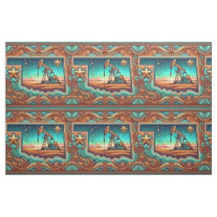 Oklahoma Oil Drilling Pump Jack Fabric Tyg