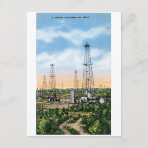 Oklahoma Oil Fält Vykort