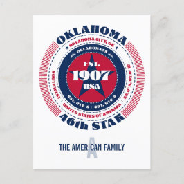 Oklahoma, Oklahoma City, OK, Patriotisk, Monogram Vykort