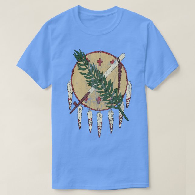 Oklahoma Osage-skölden drabbad  T Shirt (Design framsida)