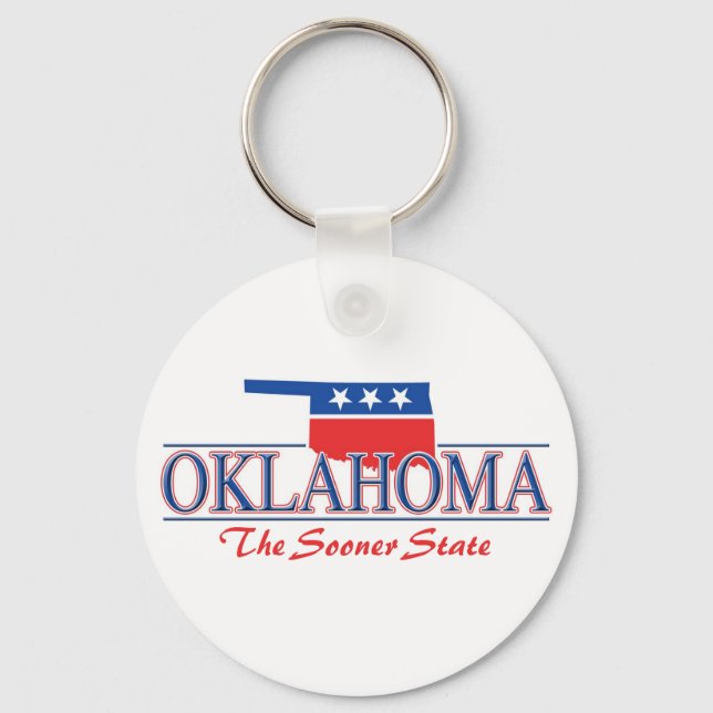 Oklahoma Patriotic Keychain Nyckelring (Framsida)