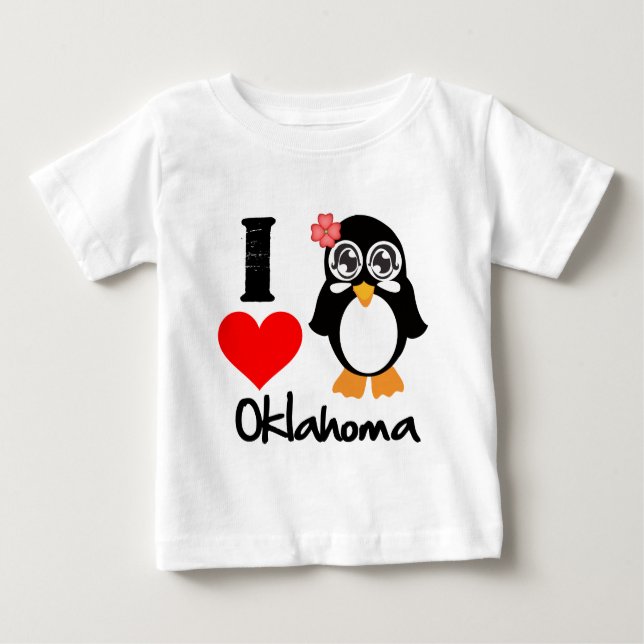 Oklahoma Penguin - I Kärlek Oklahoma T-shirt (Framsida)