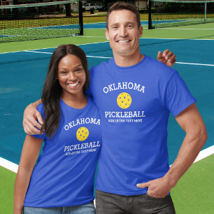 Oklahoma Pickleball Add Klubb Partner Namn Anpassn T Shirt