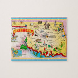 Oklahoma Postcard Karta Jigszle Puzzle Pussel